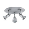 Cobra Brushed Steel 3 Light Adjustable LED Flush Mount (52103LEDDLP-BS)