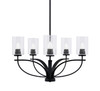 Cavella 5 Light Chandelier In Matte Black Finish With 4" Clear Bubble Glass (3905-MB-300)