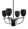 Cavella 4 Light Chandelier Shown In Matte Black Finish With 5" Black Matrix Glass (3904-MB-4029)