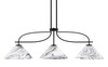 Cavella 3 Light Island Light Shown In Matte Black Finish With 12" Onyx Swirl Glass (3936-MB-2129)