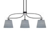 Cavella 3 Light Island Light Shown In Matte Black Finish With 10" Gray Matrix Glass  (3936-MB-4082)
