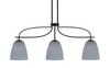 Cavella 3 Light Island Light Shown In Matte Black Finish With 8" Gray Matrix Glass (3936-MB-4072)