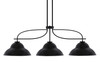 Cavella 3 Light Island Light Shown In Matte Black Finish With 13" Matte Black Double Bubble Metal Shades (3936-MB-428-MB)