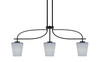 Cavella 3 Light Island Light Shown In Matte Black Finish With 6" Gray Matrix Glass (3936-MB-4032)