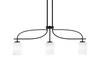 Cavella 3 Light Island Light Shown In Matte Black Finish With 4" White Marble Glass  (3936-MB-3001)