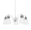 Easton Downlight, 5 Light, Chandelier Shown In White & Brushed Nickel Finish With 5" Clear Ribbed Glass (1945-WHBN-500)
