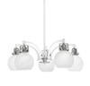 Easton Downlight, 5 Light, Chandelier Shown In White & Brushed Nickel Finish With 5.75" White Marble Glass (1945-WHBN-4101)