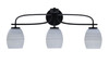 Cavella 3 Light Bath Bar Shown In Matte Black Finish With 5" Gray Matrix Glass (3913-MB-4022)