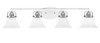 Easton 4 Light Bath Bar Shown In White & Brushed Nickel Finish With 7" White Muslin Glass (1934-WHBN-311)