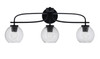 Cavella 3 Light Bath Bar Shown In Matte Black Finish With 5.75" Smoke Bubble Glass (3913-MB-4102)