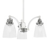 Easton Downlight, 3 Light, Chandelier Shown In White & Brushed Nickel Finish With 4.5" Square Clear Bubble Glass (1943-WHBN-461)