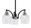 Easton Downlight, 3 Light, Chandelier Shown In Matte Black & Brushed Nickel Finish With 6" Clear Bubble Glass (1943-MBBN-4810)