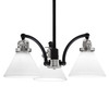 Easton Downlight, 3 Light, Chandelier Shown In Matte Black & Brushed Nickel Finish With 7" White Muslin Glass (1943-MBBN-312)