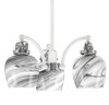 Easton Downlight, 3 Light, Chandelier Shown In White & Brushed Nickel Finish With 6" Onyx Swirl Glass (1943-WHBN-4819)