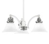 Easton Downlight, 3 Light, Chandelier Shown In White & Brushed Nickel Finish With 7" White Muslin Glass (1943-WHBN-311)
