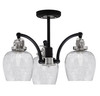 Easton 3 Light Semi-Flush Shown In Matte Black & Brushed Nickel Finish With 6" Smoke Bubble Glass (1947-MBBN-4812)