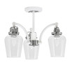 Easton 3 Light Semi-Flush Shown In White & Brushed Nickel Finish With 5" Clear Bubble Glass (1947-WHBN-210)