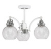 Easton 3 Light Semi-Flush Shown In White & Brushed Nickel Finish With 5.75" Smoke Bubble Glass (1947-WHBN-4102)