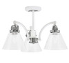 Easton 3 Light Semi-Flush Shown In White & Brushed Nickel Finish With 7" Clear Bubble Glass (1947-WHBN-302)