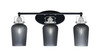 Easton 3 Light Bath Bar Shown In Matte Black & Brushed Nickel Finish With 5" Smoke Textured Glass (1933-MBBN-4252)