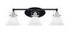 Easton 3 Light Bath Bar Shown In Matte Black & Brushed Nickel Finish With 7" White Muslin Glass (1933-MBBN-311)