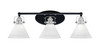 Easton 3 Light Bath Bar Shown In Matte Black & Brushed Nickel Finish With 7" White Muslin Glass (1933-MBBN-312)