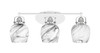 Easton 3 Light Bath Bar Shown In White & Brushed Nickel Finish With 6" Onyx Swirl Glass (1933-WHBN-4819)