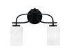 Cavella 2 Light Bath Bar In Matte Black Finish With 4" White Marble Glass (3912-MB-3001)