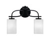 Cavella 2 Light Bath Bar In Matte Black Finish With 4" Square  White Muslin Glass (3912-MB-531)