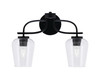 Cavella 2 Light Bath Bar In Matte Black Finish With 5" Clear Bubble Glass (3912-MB-210)