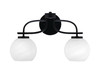 Cavella 2 Light Bath Bar In Matte Black Finish With 5.75" White Marble Glass (3912-MB-4101)