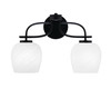 Cavella 2 Light Bath Bar In Matte Black Finish With 6" White Marble Glass (3912-MB-4811)