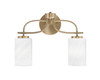 Cavella 2 Light Bath Bar Shown In New Age Brass Finish With 4" White Marble Glass (3912-NAB-3001)