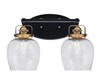 Easton 2 Light Bath Bar Matte Black & Brass Finish With 6" Smoke Bubble Glass (1932-MBBR-4812)