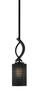 Cavella 1 Light Stem Mini Pendant Shown In Matte Black Finish With 4" Black Matrix Glass (3901-MB-4069)