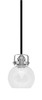 Easton 1 Light Mini Pendant Shown In Matte Black & Brushed Nickel Finish With 5.75" Clear Bubble Glass  (1941-MBBN-4100)