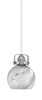 Easton 1 Light Mini Pendant Shown In White & Brushed Nickel Finish With 5.75" Onyx Swirl Glass (1941-WHBN-4109)