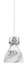 Easton 1 Light Mini Pendant Shown In White & Brushed Nickel Finish With 6.25" Onyx Swirl Glass (1941-WHBN-4769)