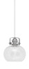 Easton 1 Light Mini Pendant Shown In White & Brushed Nickel Finish With 7" Clear Bubble Glass (1941-WHBN-202)