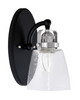 Easton 1 Light Wall Sconce Shown In Matte Black & Brushed Nickel Finish With 4.5" Square Clear Bubble Glass (1931-MBBN-461)