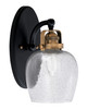 Easton 1 Light Wall Sconce Shown In Matte Black & Brass Finish With 6" Smoke Bubble Glass (1931-MBBR-4812)