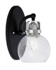 Easton 1 Light Wall Sconce Shown In Matte Black & Brushed Nickel Finish With 5.75" Clear Bubble Glass  (1931-MBBN-4100)