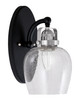Easton 1 Light Wall Sconce Shown In Matte Black & Brushed Nickel Finish With 6" Clear Bubble Glass (1931-MBBN-4810)