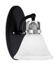 Easton 1 Light Wall Sconce Shown In Matte Black & Brushed Nickel Finish With 7" White Muslin Glass (1931-MBBN-311)