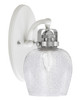 Easton 1 Light Wall Sconce Shown In White & Brushed Nickel Finish With 6" Smoke Bubble Glass (1931-WHBN-4812)