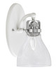 Easton 1 Light Wall Sconce Shown In White & Brushed Nickel Finish With 6.25" Clear Bubble Glass (1931-WHBN-4760)