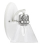Easton 1 Light Wall Sconce Shown In White & Brushed Nickel Finish With 7" Clear Bubble Glass (1931-WHBN-302)