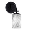 Cavella 1 Light Wall Sconce Shown In Matte Black Finish With 4" Onyx Swirl Glass (3911-MB-3009)