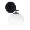 Cavella 1 Light Wall Sconce Shown In Matte Black Finish With 7" White Muslin Glass (3911-MB-212)