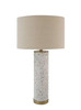 1 Light Metal/Concrete Base Table Lamp in White Terrazo/Antique Brass (86248)